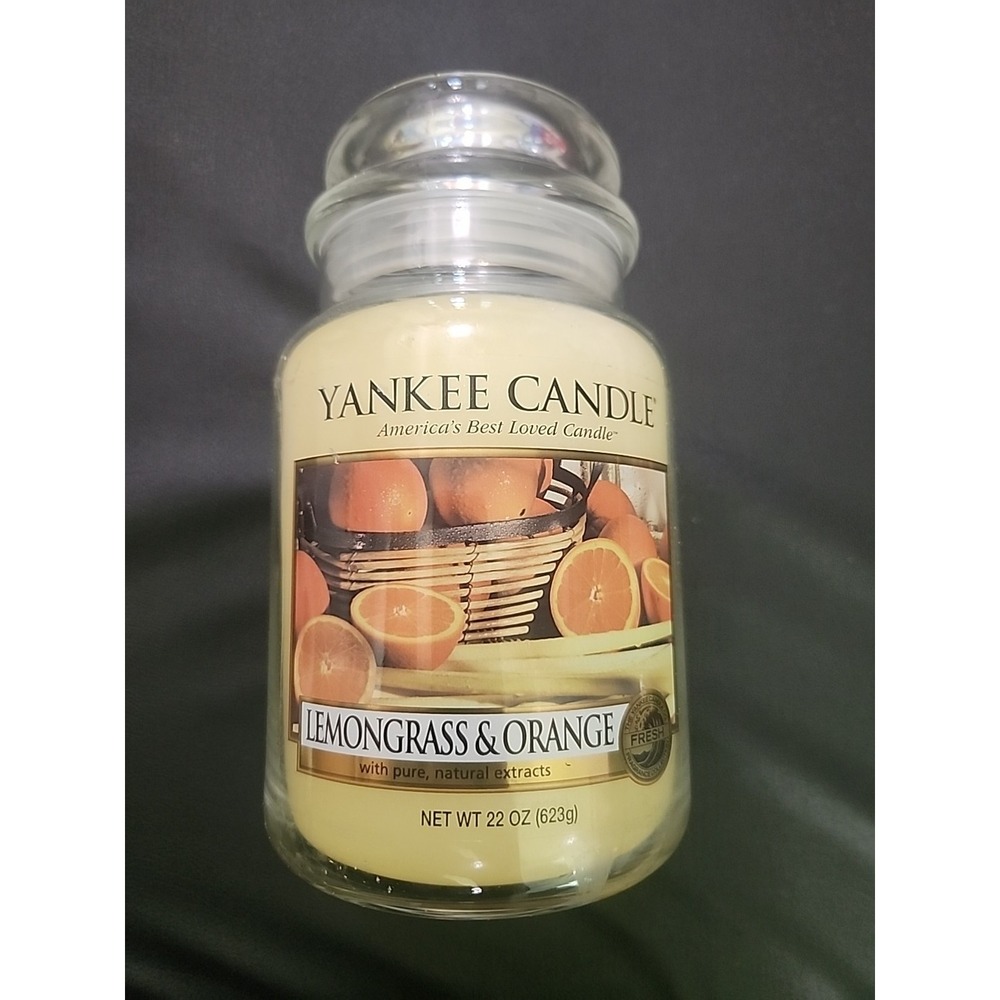 New Yankee Candle Lemongrass & Orange Large 22 oz Housewarmer Jar RARE Retired